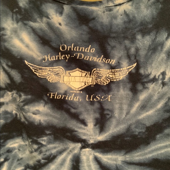 Blue tie-dyed Harley Davidson tank top 2003 - Picture 5 of 6